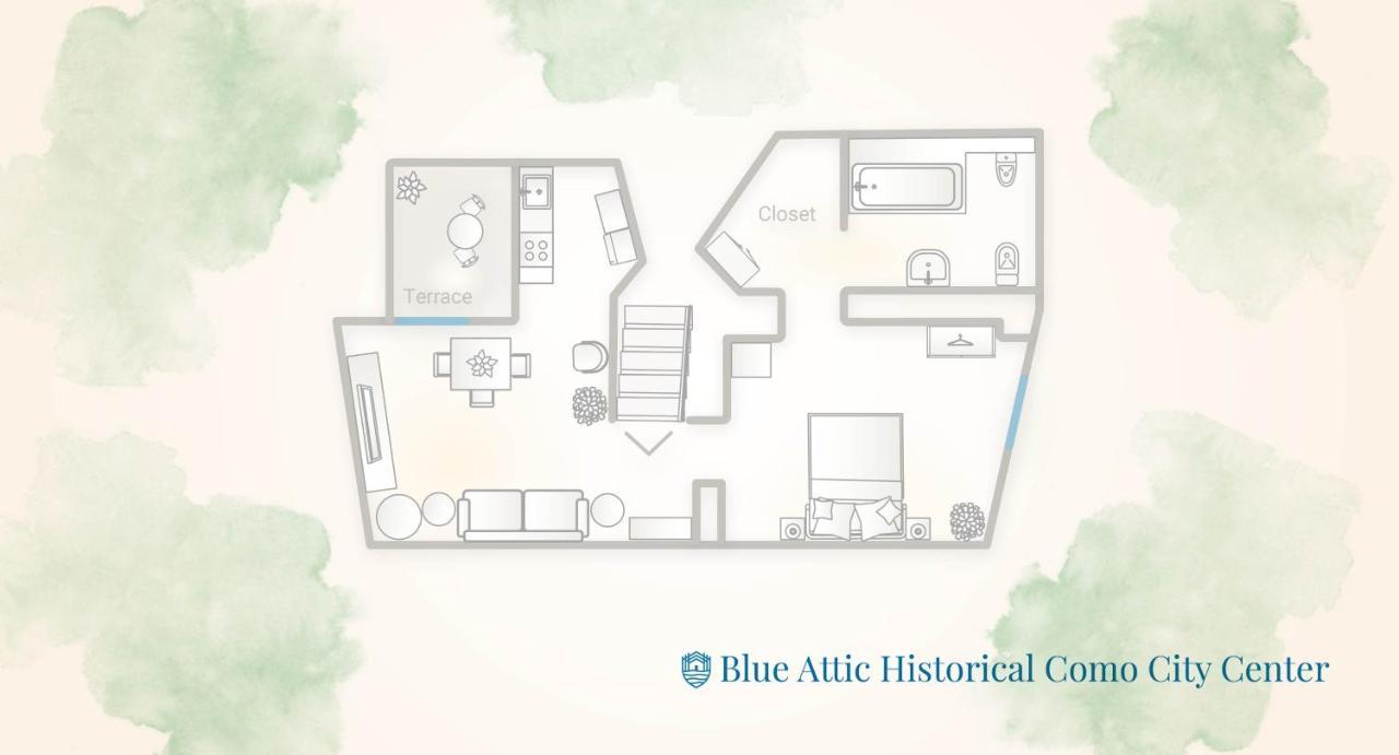 Blue Attic - Historical Como City Center By Rent All كومو المظهر الخارجي الصورة